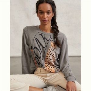 Anthropologie Roar Leopard Sweatshirt Small